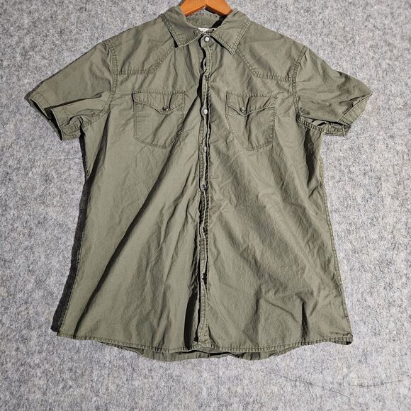 Converse One Star Shirt Mens Medium Short Sleeve Western Snap Casual - Picture 1 of 8